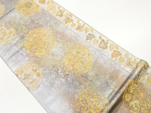 JAPANESE FUKURO OBI / WOVEN FLOWER CREST